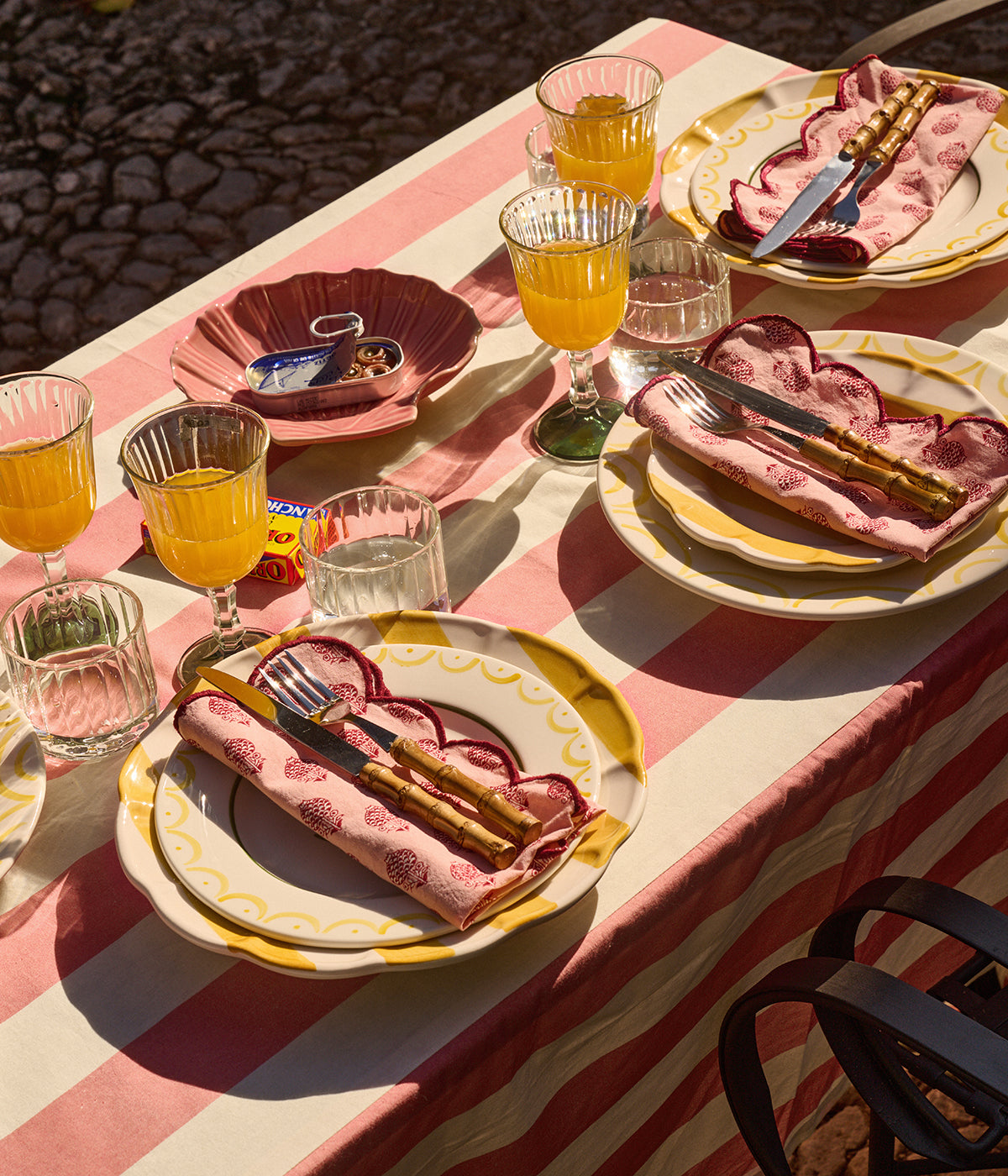 Breton tablecloth - Pink 150x250 cm