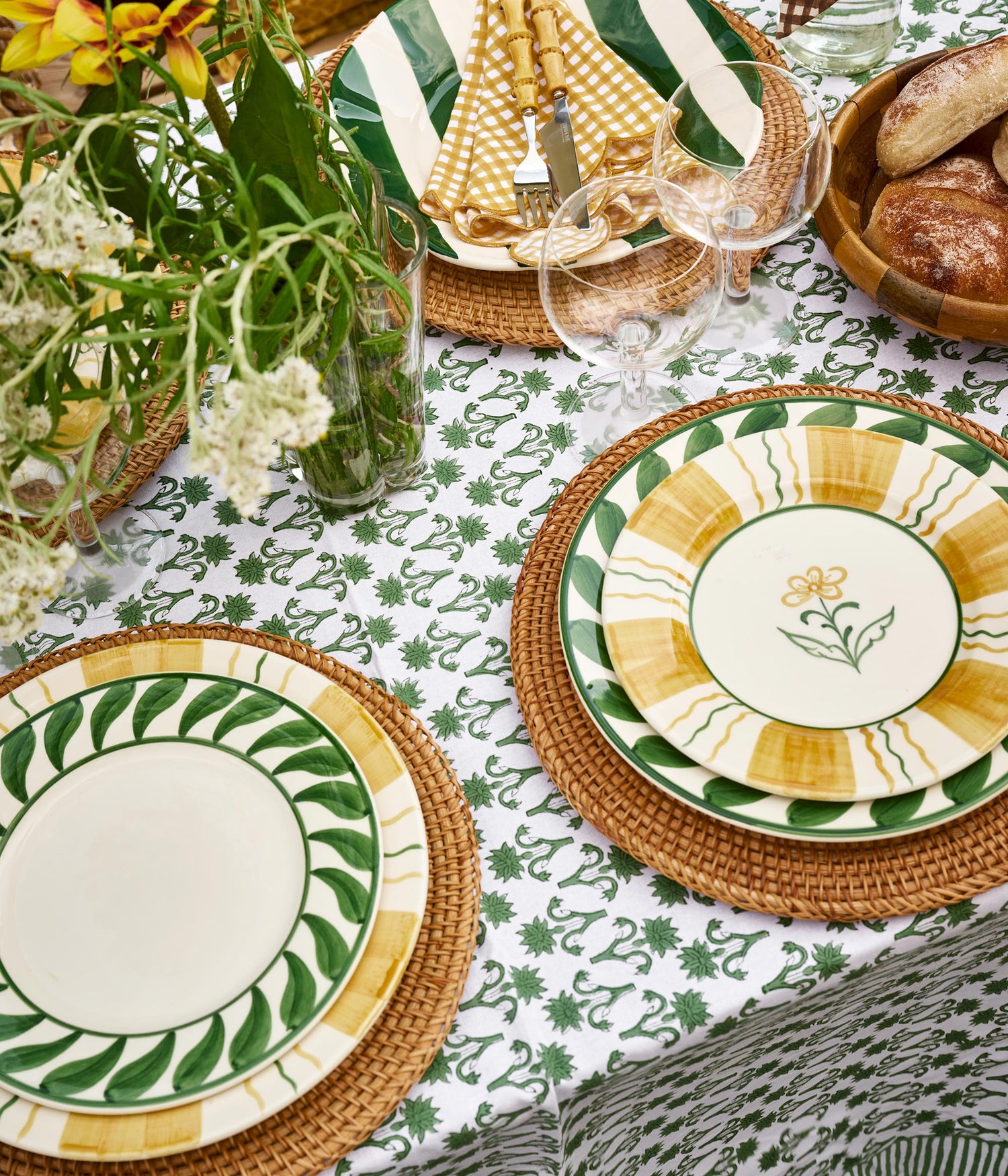 Stripe Dinner plate Green - 28 cm