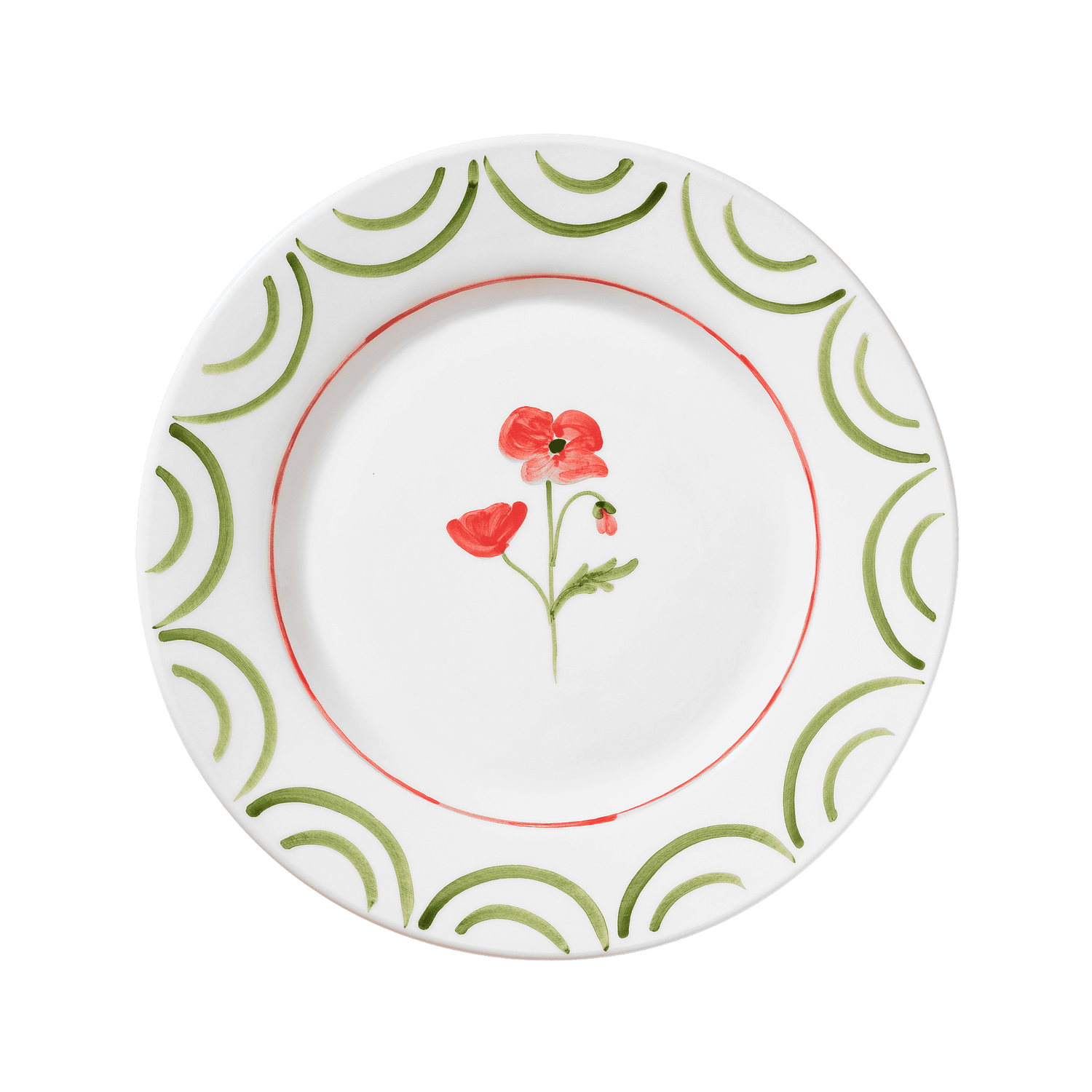 Cottage Flower Dinner plate - Poppy Red 28 cm