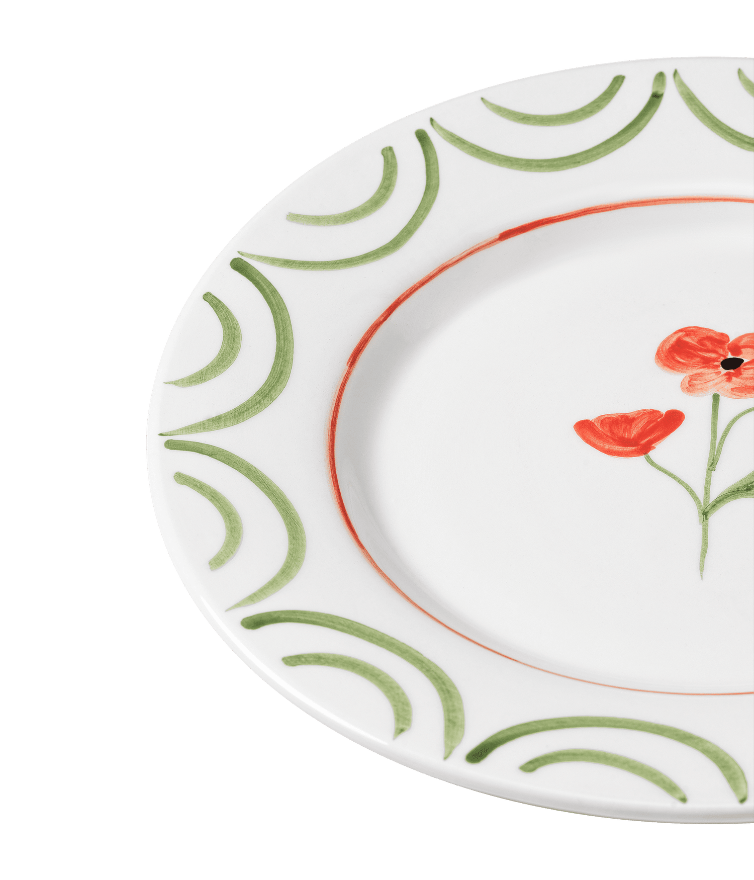 Cottage Flower Dinner plate - Poppy Red 28 cm