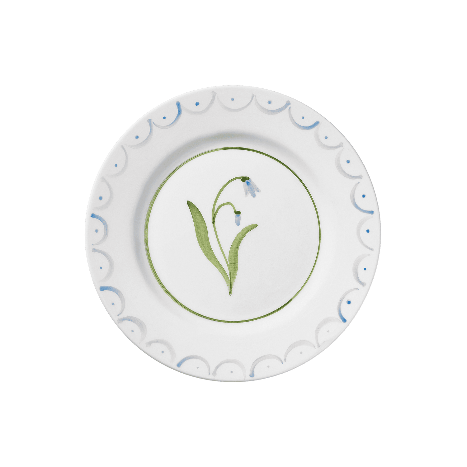 Cottage Flower Salad plate - Light Blue 22 cm