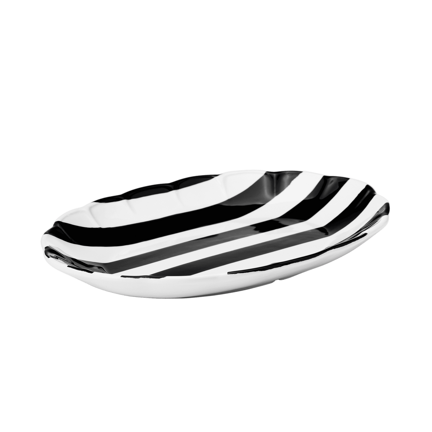 Stripe Servieringsfat - Svart 36 cm