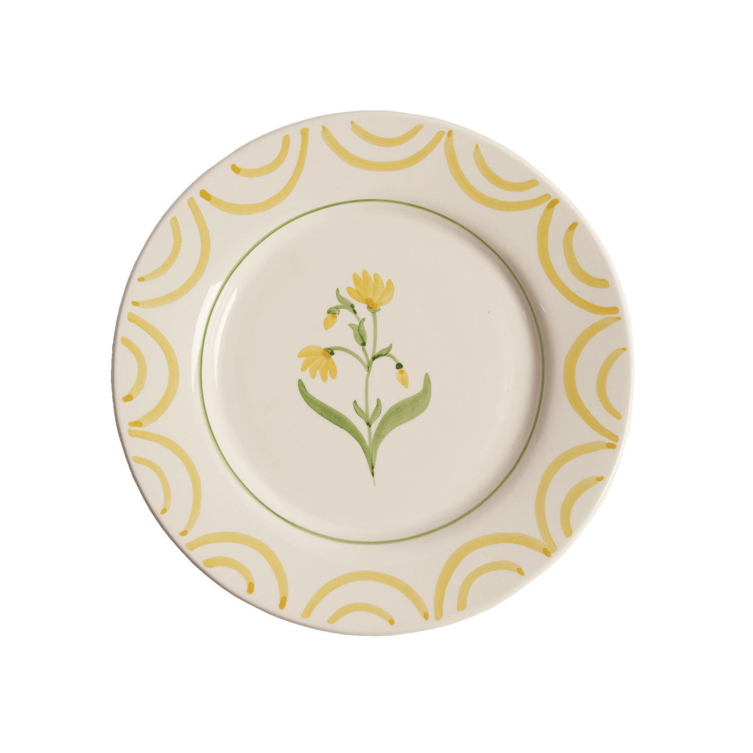 Cottage flower dinner plate - Yellow 28 cm