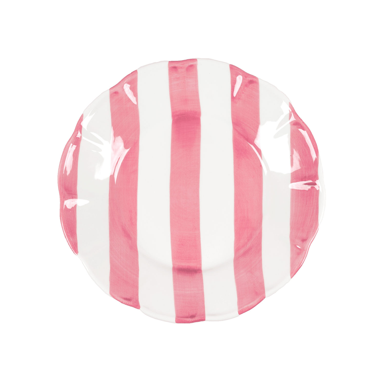 Stripe dinner plate - Dark pink 28 cm