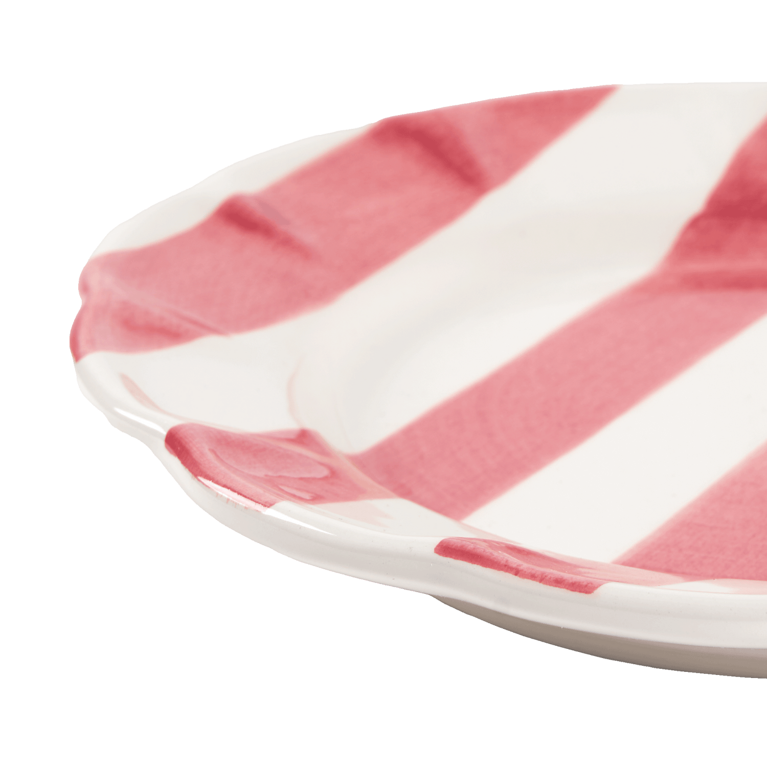 Stripe dinner plate - Dark pink 28 cm