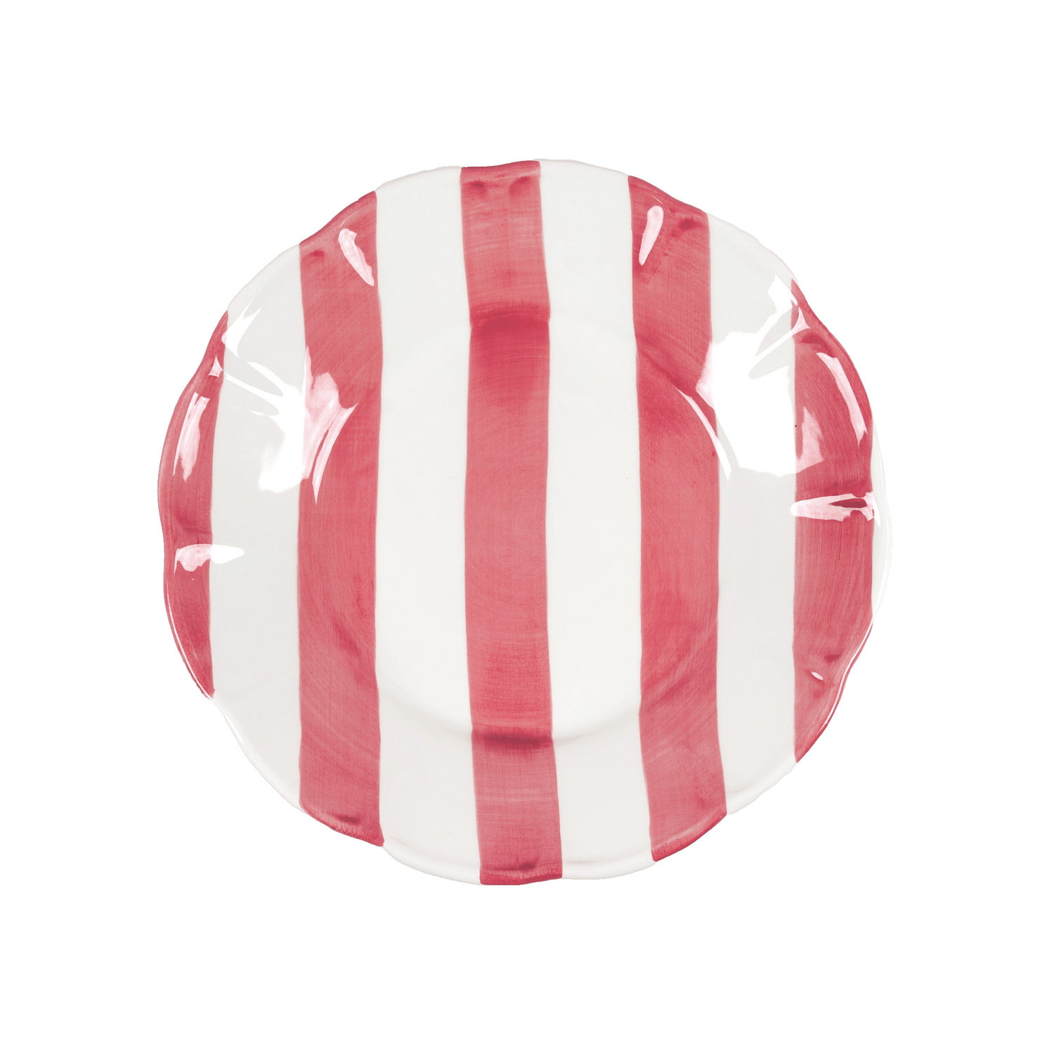 Stripe dinner plate - Red 28 cm
