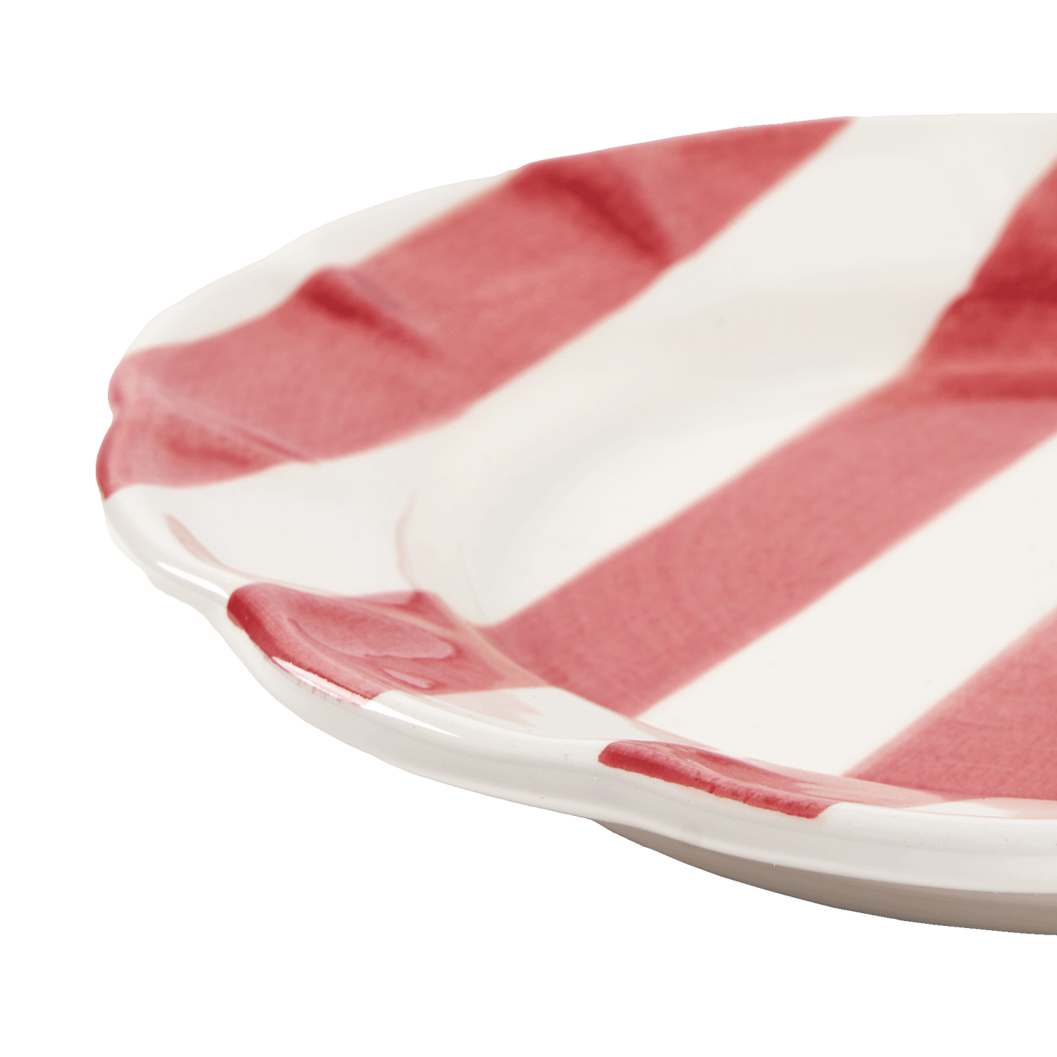 Stripe dinner plate - Red 28 cm