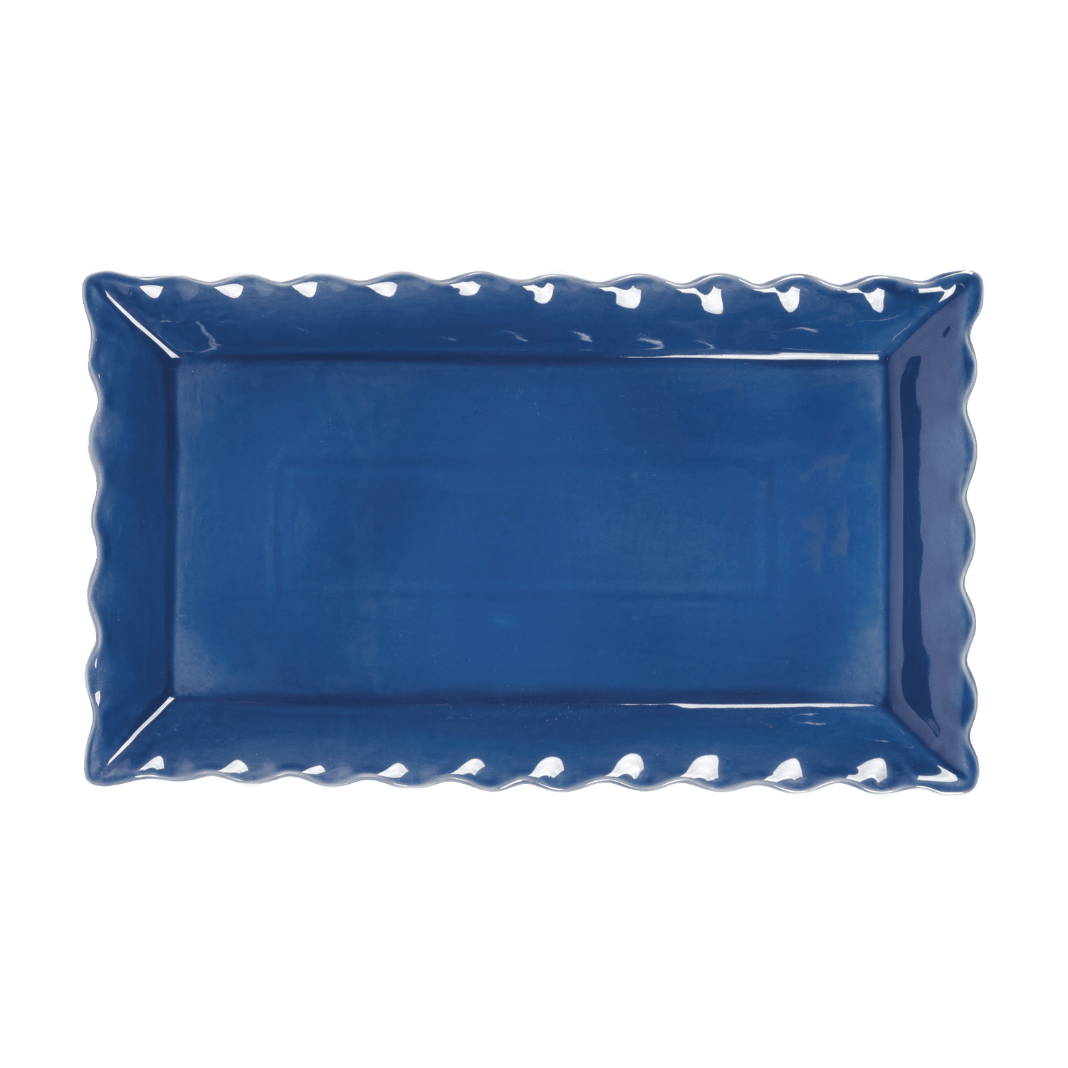 Frill serving plate - Dark blue 45x26 cm