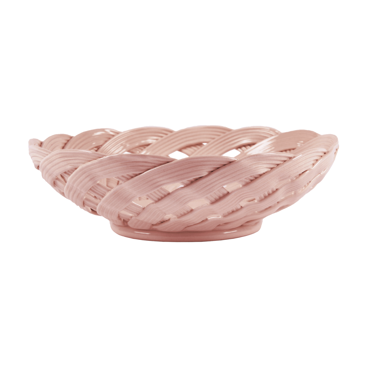 Basket serving bowl - Dark pink 26 cm