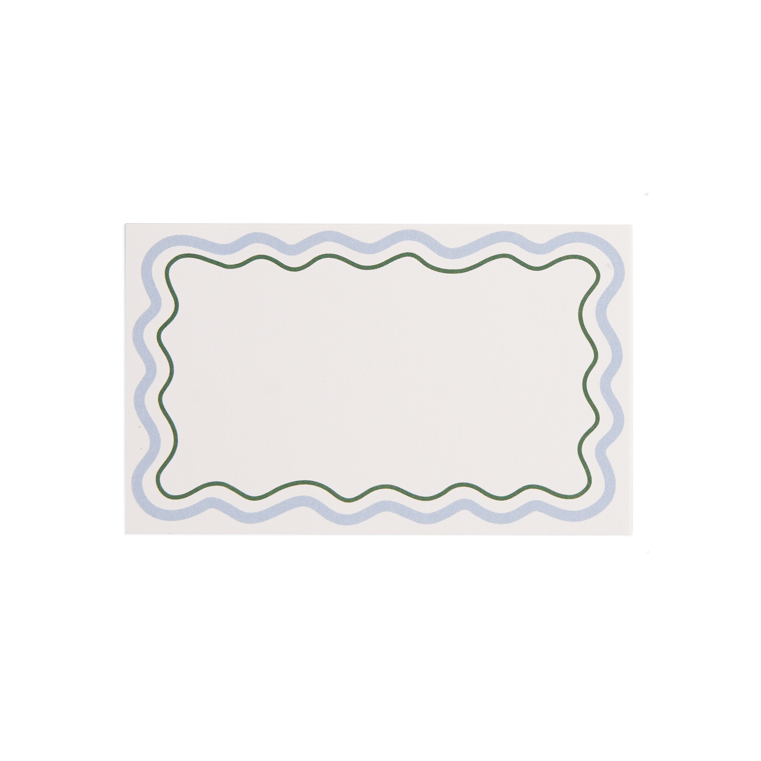 Scallop placeringskort - Blå 8x5 cm