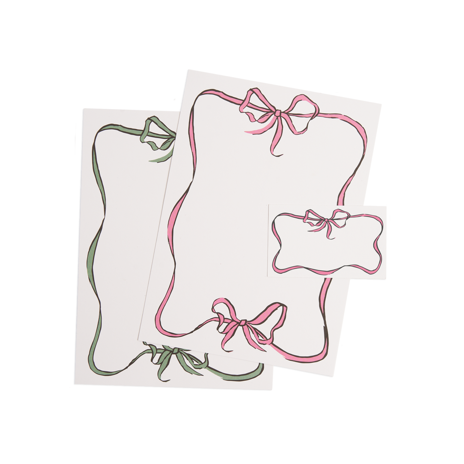 Bow placement card - Pink 8x5 cm
