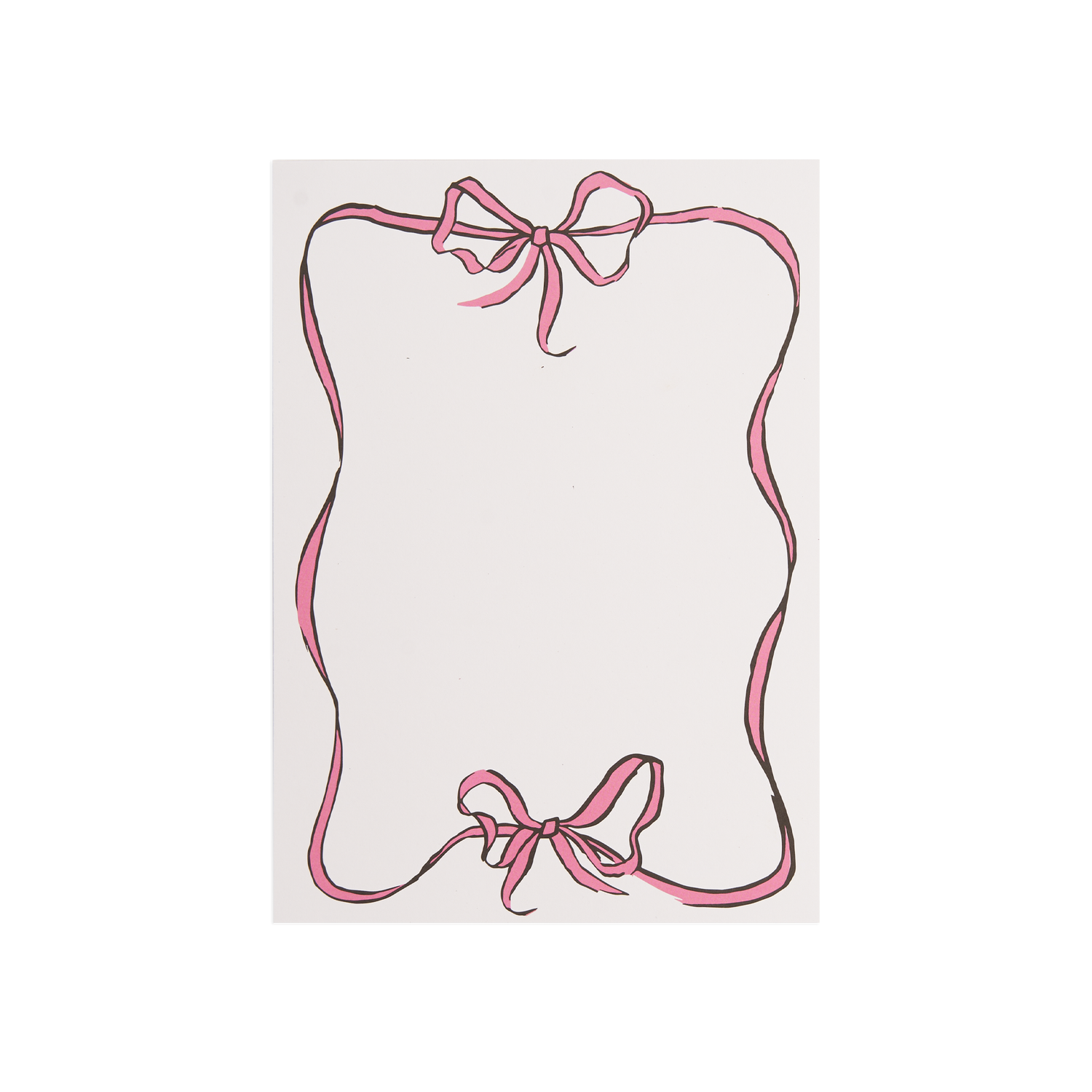 Bow menu card - Pink 14,85x21 cm