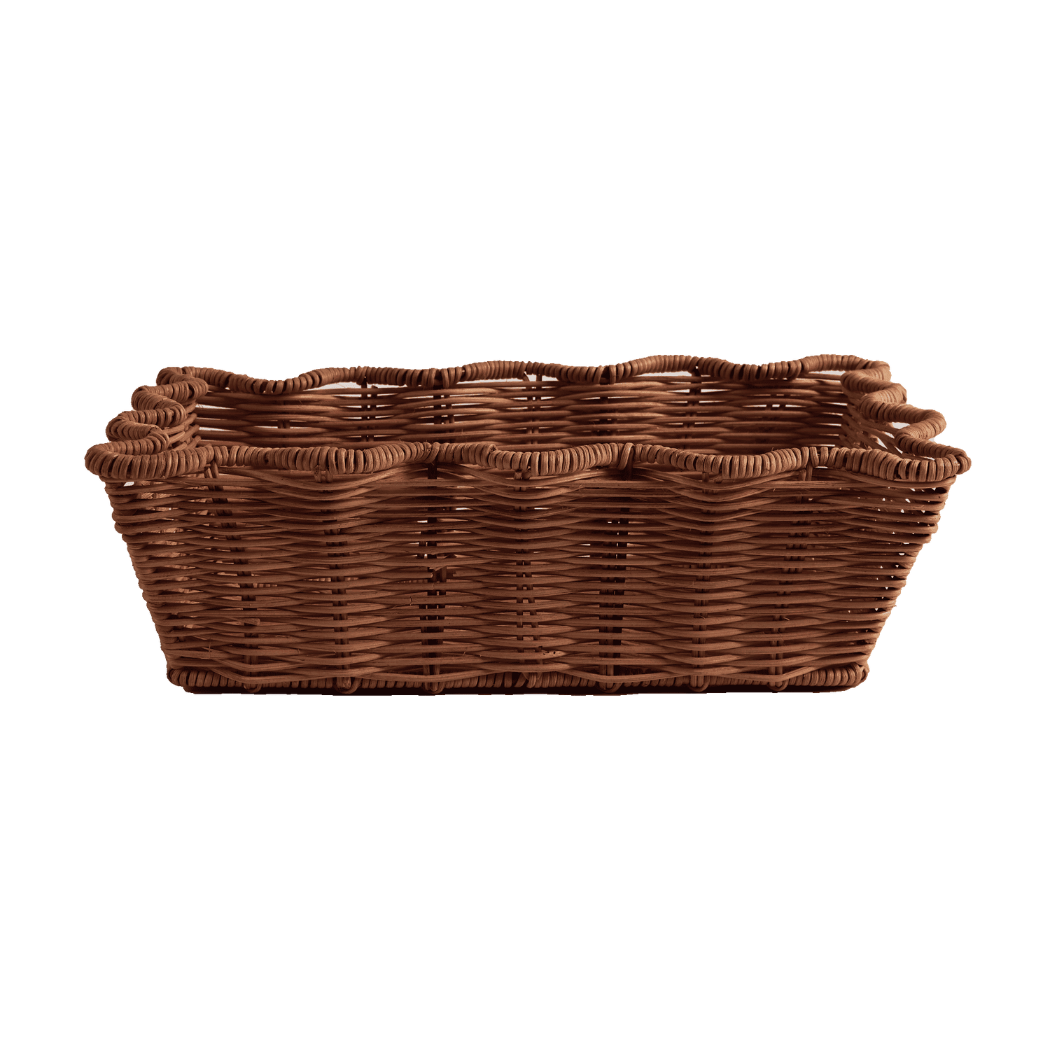 Scallop Rattan Basket - Dark brown 20x30 cm