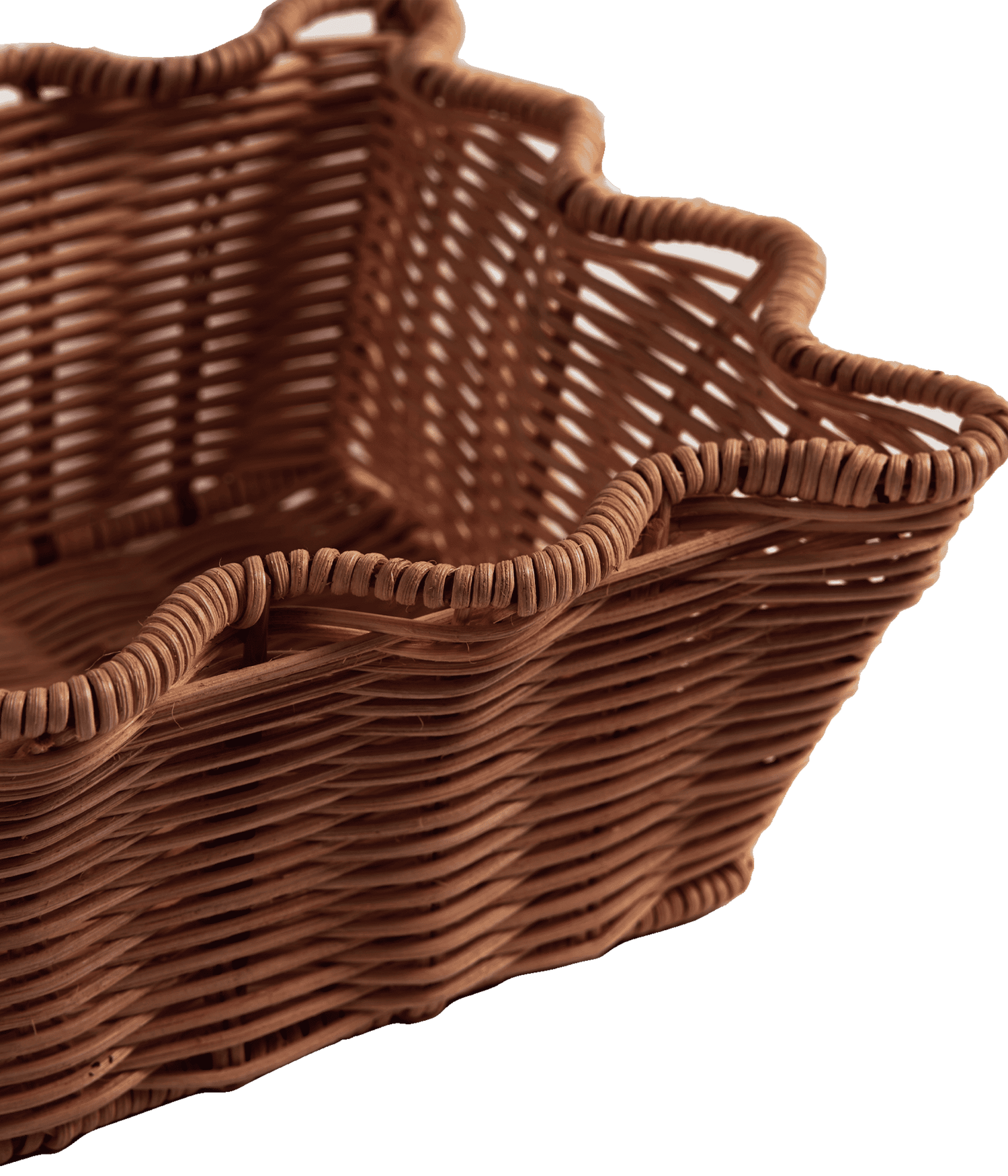 Scallop Rattan Basket - Dark brown 20x30 cm