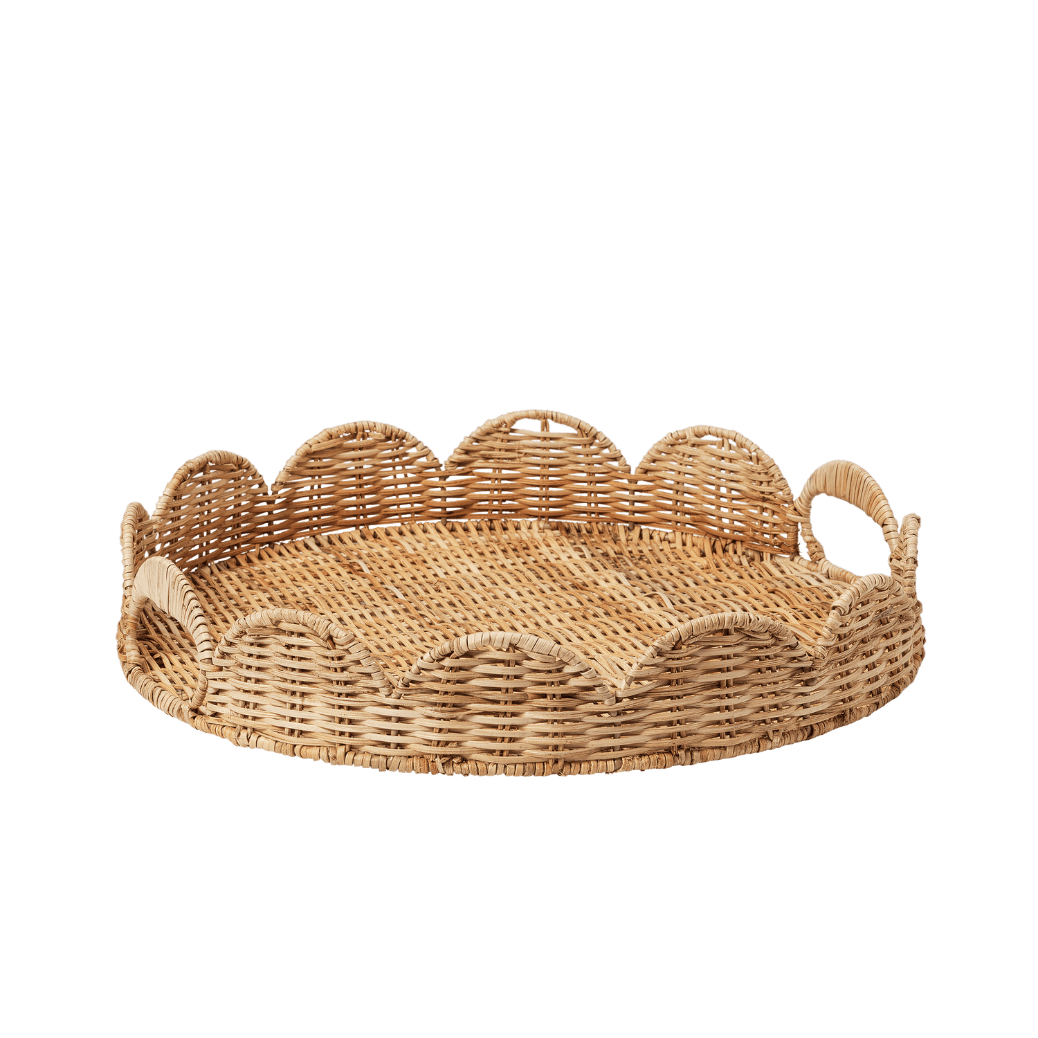 Round Scallop Tray - Natural 40 cm