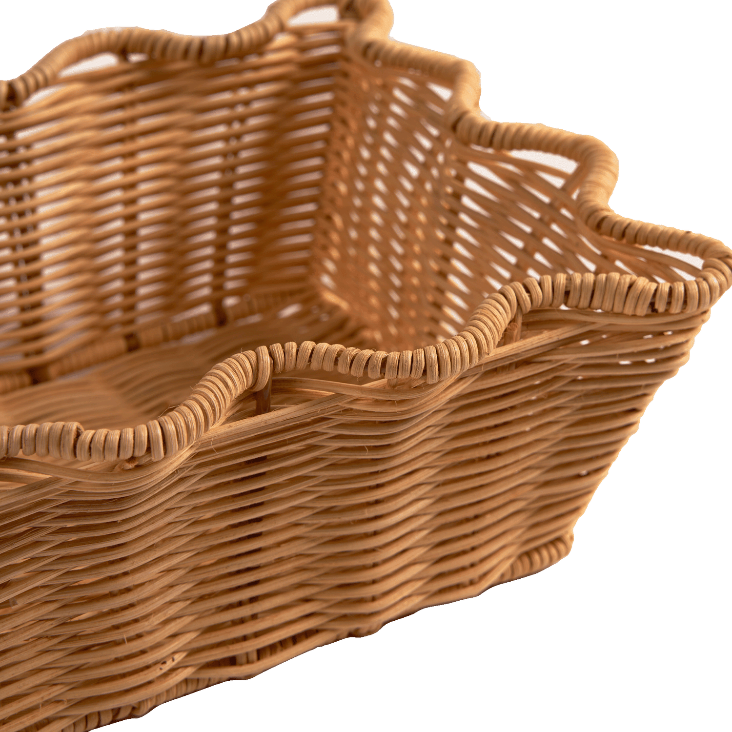 Scallop rattan basket - Natural 20x30 cm