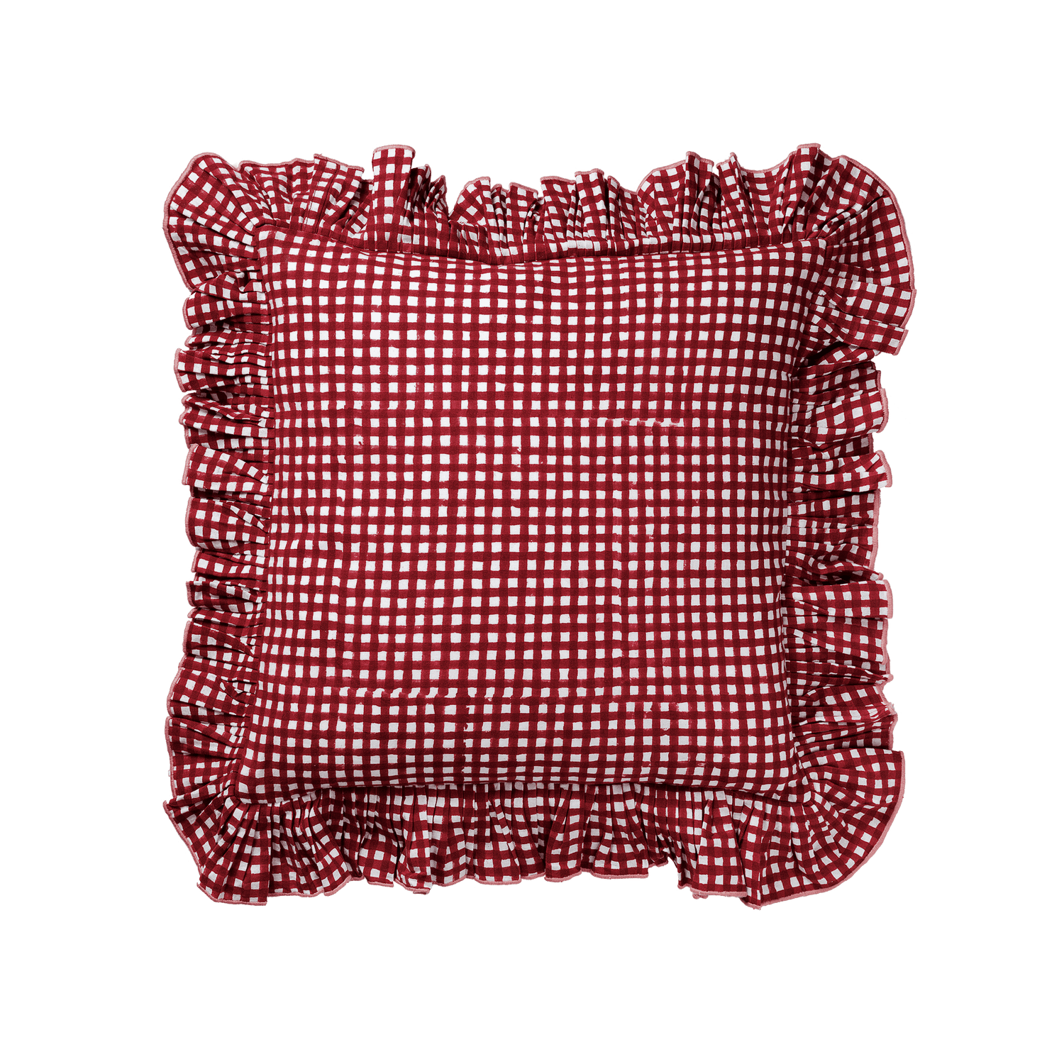 Vichy Cushion Cover - Vinröd 40x40 cm