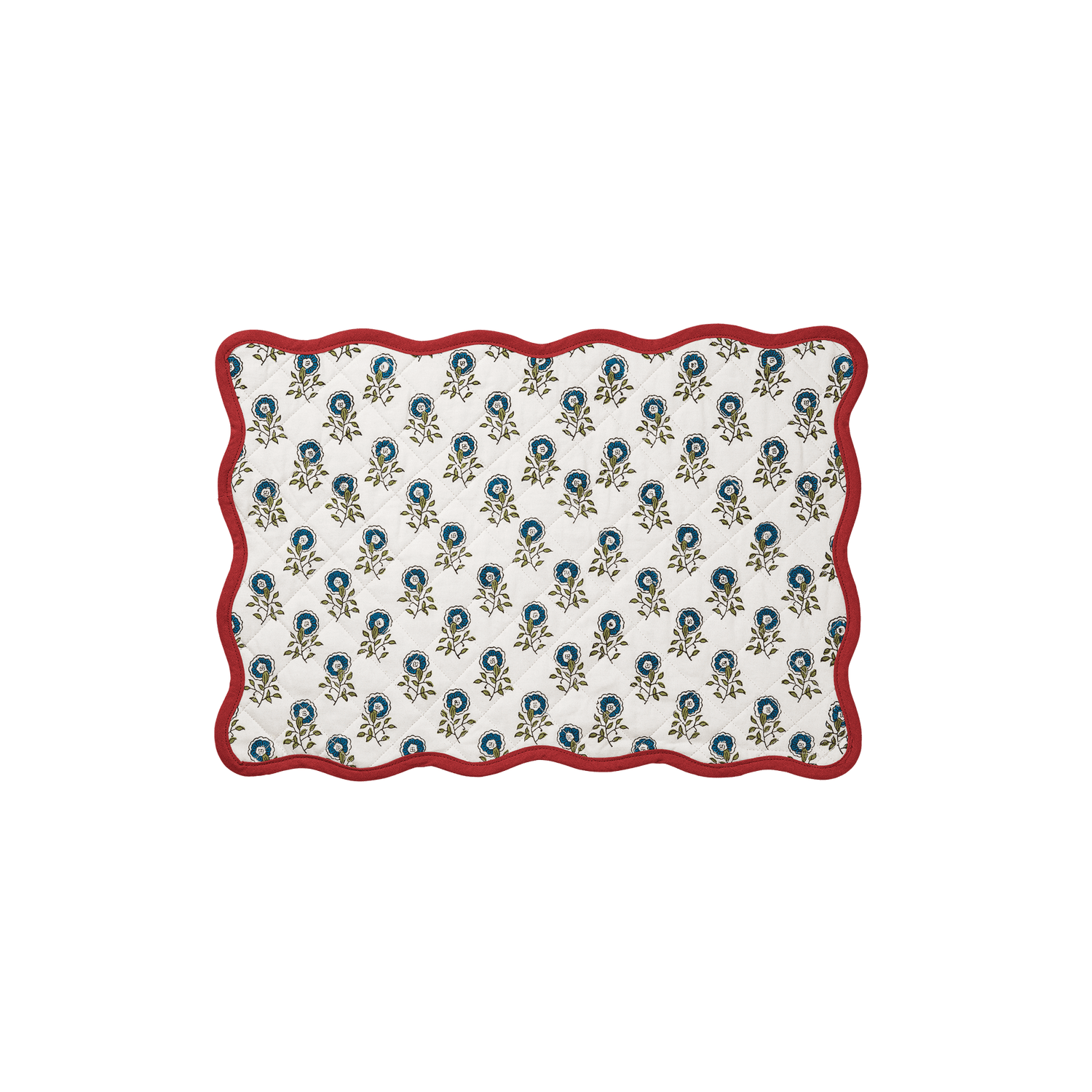 Scallop Flower quiltad Bordstablett - Teal 33x48 cm