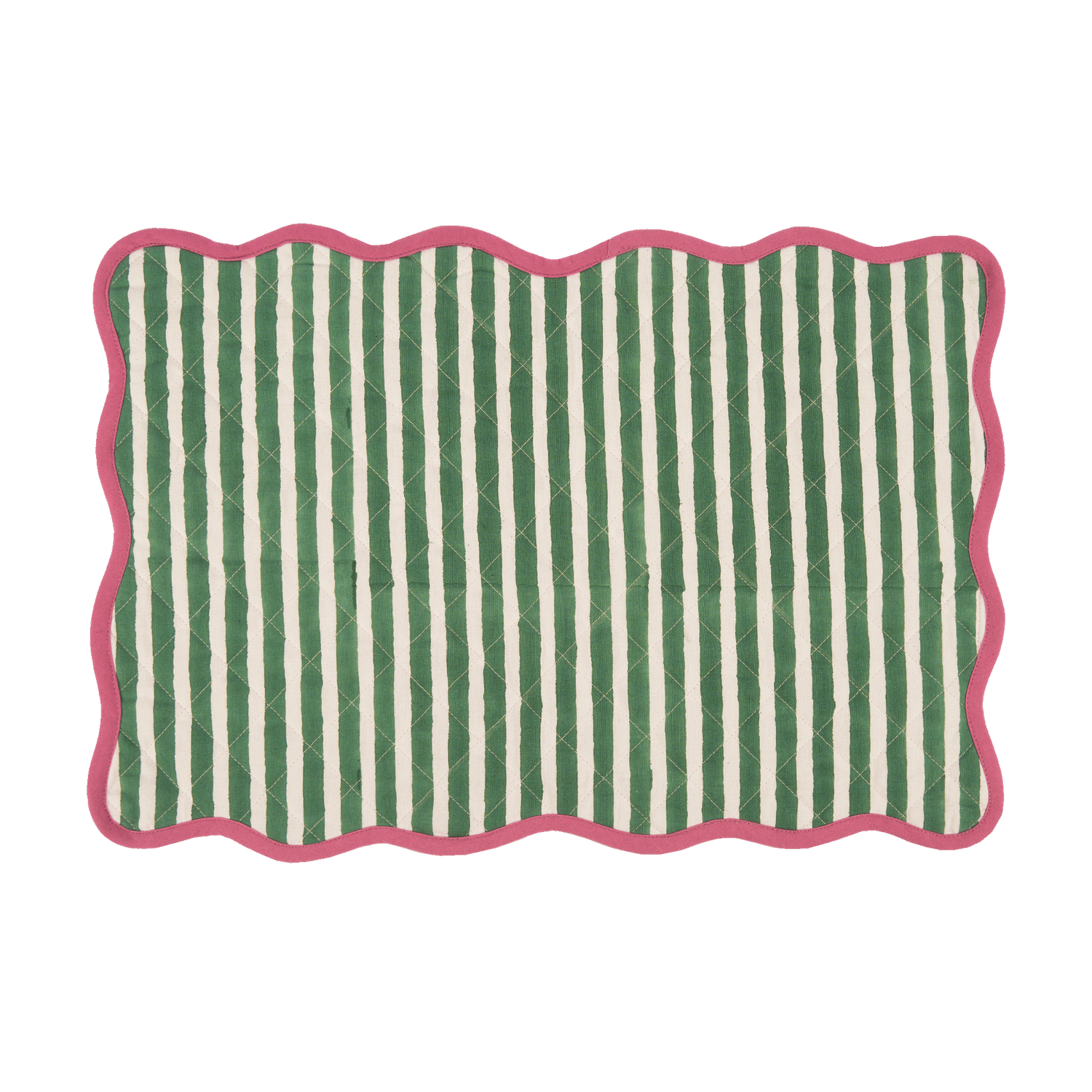 Scallop quilted placemat - Green 34x48 cm